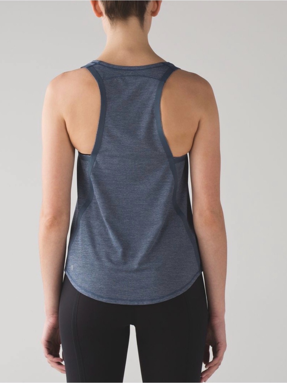 Lululemon On Track Singlet Heathered Astro Blue Running Tank Top Size 8/10 M